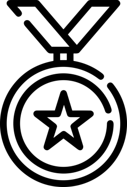 Kazanan Siyah ve Beyaz Logo Simgesi Markalaşma ve Tasarım için PNG Biçiminde