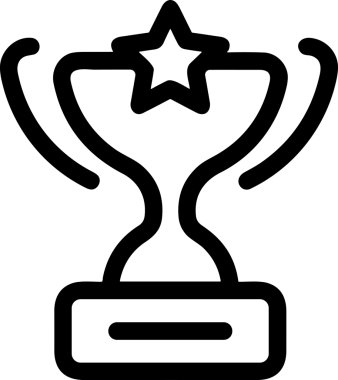 Kazanan Siyah ve Beyaz Logo Simgesi Markalaşma ve Tasarım için PNG Biçiminde