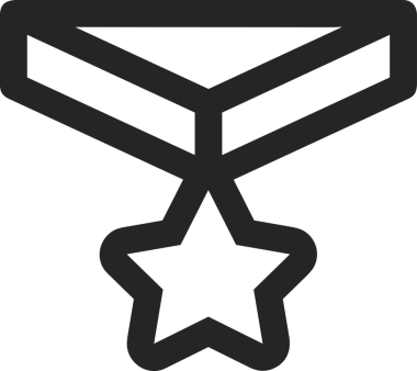 Kazanan Siyah ve Beyaz Logo Simgesi Markalaşma ve Tasarım için PNG Biçiminde