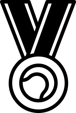 Kazanan Siyah ve Beyaz Logo Simgesi Markalaşma ve Tasarım için PNG Biçiminde