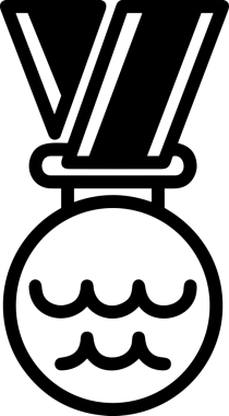 Kazanan Siyah ve Beyaz Logo Simgesi Markalaşma ve Tasarım için PNG Biçiminde