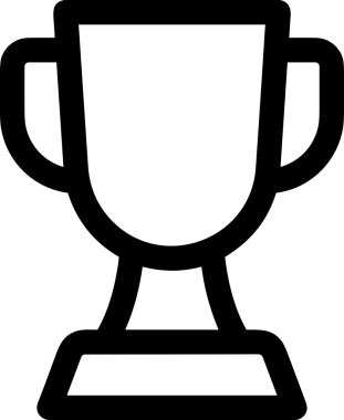 Kazanan Siyah ve Beyaz Logo Simgesi Markalaşma ve Tasarım için PNG Biçiminde