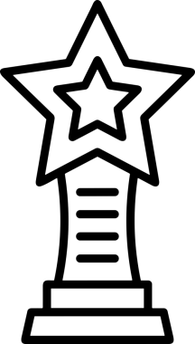 Kazanan Siyah ve Beyaz Logo Simgesi Markalaşma ve Tasarım için PNG Biçiminde