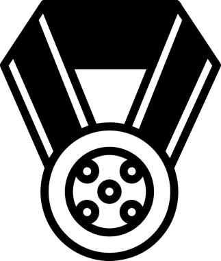 Kazanan Siyah ve Beyaz Logo Simgesi Markalaşma ve Tasarım için PNG Biçiminde