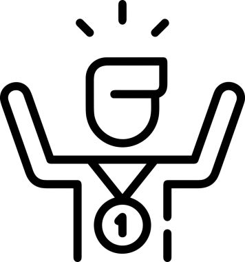 Kazanan Siyah ve Beyaz Logo Simgesi Markalaşma ve Tasarım için PNG Biçiminde