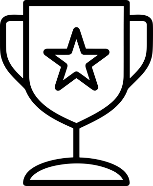 Kazanan Siyah ve Beyaz Logo Simgesi Markalaşma ve Tasarım için PNG Biçiminde