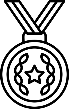 Kazanan Siyah ve Beyaz Logo Simgesi Markalaşma ve Tasarım için PNG Biçiminde
