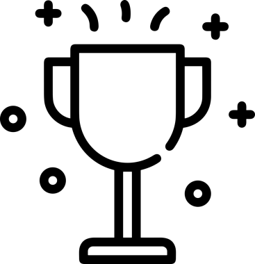 Kazanan Siyah ve Beyaz Logo Simgesi Markalaşma ve Tasarım için PNG Biçiminde