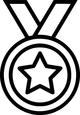 Kazanan Siyah ve Beyaz Logo Simgesi Markalaşma ve Tasarım için PNG Biçiminde
