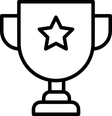 Kazanan Siyah ve Beyaz Logo Simgesi Markalaşma ve Tasarım için PNG Biçiminde