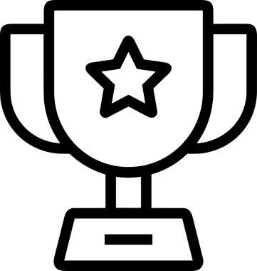 Kazanan Siyah ve Beyaz Logo Simgesi Markalaşma ve Tasarım için PNG Biçiminde