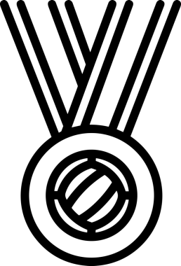 Kazanan Siyah ve Beyaz Logo Simgesi Markalaşma ve Tasarım için PNG Biçiminde