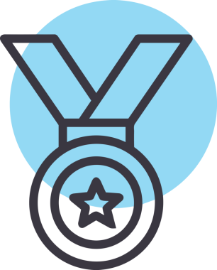 Kazanan Siyah ve Beyaz Logo Simgesi Markalaşma ve Tasarım için PNG Biçiminde