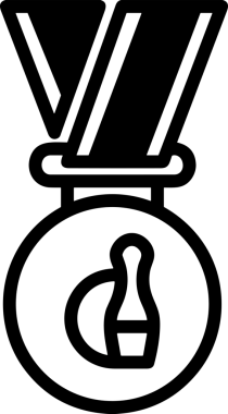 Kazanan Siyah ve Beyaz Logo Simgesi Markalaşma ve Tasarım için PNG Biçiminde