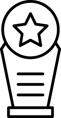 Kazanan Siyah ve Beyaz Logo Simgesi Markalaşma ve Tasarım için PNG Biçiminde