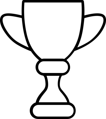 Kazanan Siyah ve Beyaz Logo Simgesi Markalaşma ve Tasarım için PNG Biçiminde