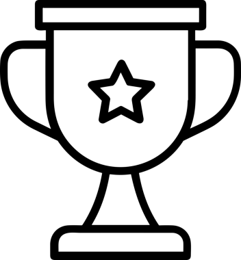 Kazanan Siyah ve Beyaz Logo Simgesi Markalaşma ve Tasarım için PNG Biçiminde