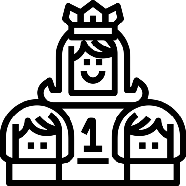 Kazanan Siyah ve Beyaz Logo Simgesi Markalaşma ve Tasarım için PNG Biçiminde