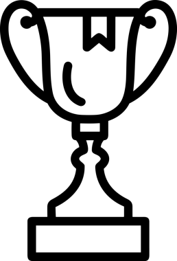 Kazanan Siyah ve Beyaz Logo Simgesi Markalaşma ve Tasarım için PNG Biçiminde