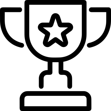 Kazanan Siyah ve Beyaz Logo Simgesi Markalaşma ve Tasarım için PNG Biçiminde
