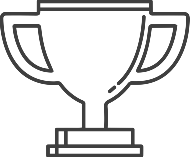 Kazanan Siyah ve Beyaz Logo Simgesi Markalaşma ve Tasarım için PNG Biçiminde