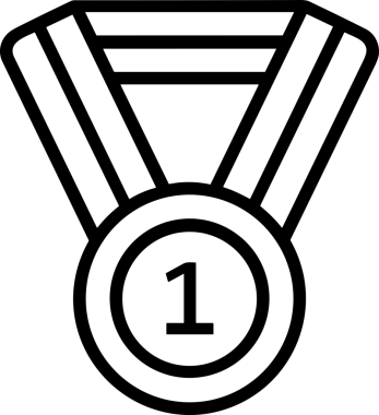 Kazanan Siyah ve Beyaz Logo Simgesi Markalaşma ve Tasarım için PNG Biçiminde