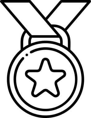 Kazanan Siyah ve Beyaz Logo Simgesi Markalaşma ve Tasarım için PNG Biçiminde