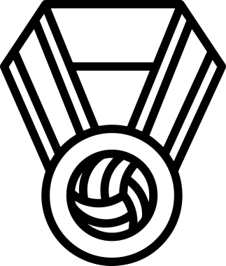 Kazanan Siyah ve Beyaz Logo Simgesi Markalaşma ve Tasarım için PNG Biçiminde