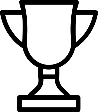 Kazanan Siyah ve Beyaz Logo Simgesi Markalaşma ve Tasarım için PNG Biçiminde