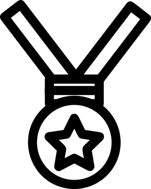 Kazanan Siyah ve Beyaz Logo Simgesi Markalaşma ve Tasarım için PNG Biçiminde