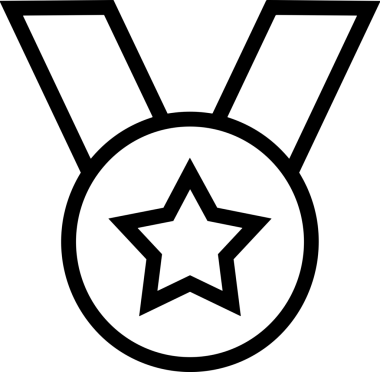 Kazanan Siyah ve Beyaz Logo Simgesi Markalaşma ve Tasarım için PNG Biçiminde