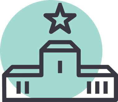 Kazanan Siyah ve Beyaz Logo Simgesi Markalaşma ve Tasarım için PNG Biçiminde