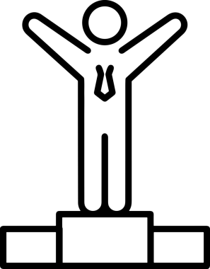 Kazanan Siyah ve Beyaz Logo Simgesi Markalaşma ve Tasarım için PNG Biçiminde