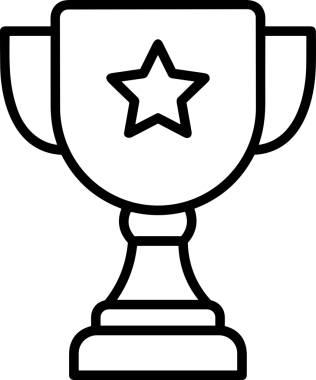 Kazanan Siyah ve Beyaz Logo Simgesi Markalaşma ve Tasarım için PNG Biçiminde