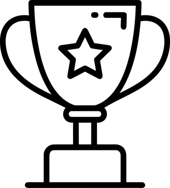 Kazanan Siyah ve Beyaz Logo Simgesi Markalaşma ve Tasarım için PNG Biçiminde