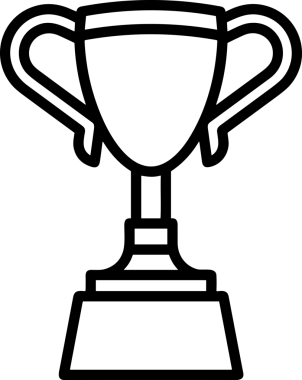 Kazanan Siyah ve Beyaz Logo Simgesi Markalaşma ve Tasarım için PNG Biçiminde