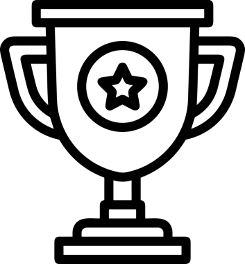 Kazanan Siyah ve Beyaz Logo Simgesi Markalaşma ve Tasarım için PNG Biçiminde