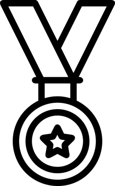 Kazanan Siyah ve Beyaz Logo Simgesi Markalaşma ve Tasarım için PNG Biçiminde