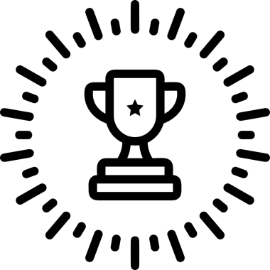 Kazanan Siyah ve Beyaz Logo Simgesi Markalaşma ve Tasarım için PNG Biçiminde