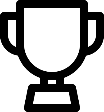 Kazanan Siyah ve Beyaz Logo Simgesi Markalaşma ve Tasarım için PNG Biçiminde