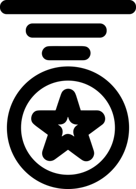 Kazanan Siyah ve Beyaz Logo Simgesi Markalaşma ve Tasarım için PNG Biçiminde