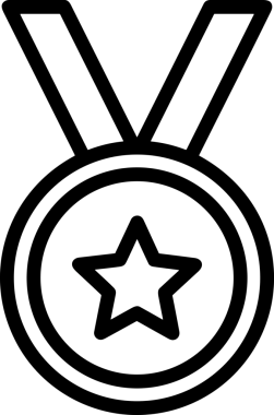 Kazanan Siyah ve Beyaz Logo Simgesi Markalaşma ve Tasarım için PNG Biçiminde