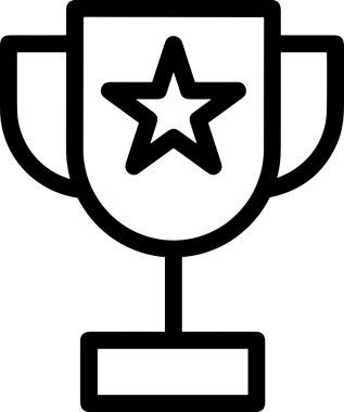 Kazanan Siyah ve Beyaz Logo Simgesi Markalaşma ve Tasarım için PNG Biçiminde