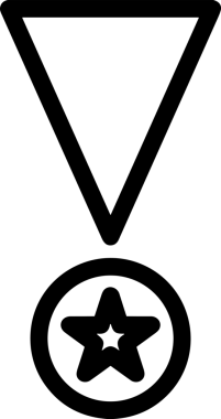 Kazanan Siyah ve Beyaz Logo Simgesi Markalaşma ve Tasarım için PNG Biçiminde