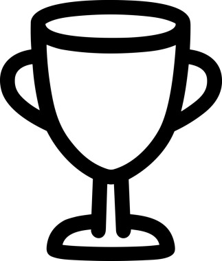 Kazanan Siyah ve Beyaz Logo Simgesi Markalaşma ve Tasarım için PNG Biçiminde