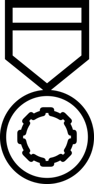 Kazanan Siyah ve Beyaz Logo Simgesi Markalaşma ve Tasarım için PNG Biçiminde
