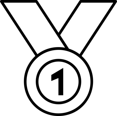 Kazanan Siyah ve Beyaz Logo Simgesi Markalaşma ve Tasarım için PNG Biçiminde