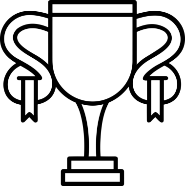 Kazanan Siyah ve Beyaz Logo Simgesi Markalaşma ve Tasarım için PNG Biçiminde