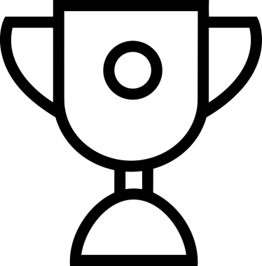 Kazanan Siyah ve Beyaz Logo Simgesi Markalaşma ve Tasarım için PNG Biçiminde
