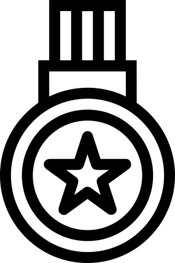 Kazanan Siyah ve Beyaz Logo Simgesi Markalaşma ve Tasarım için PNG Biçiminde